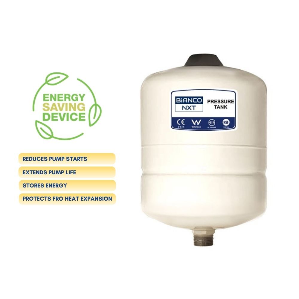 BIABPT8  Bianco Pressure Tank 8 Litre Vertical Almond 4 Bar PreCharge