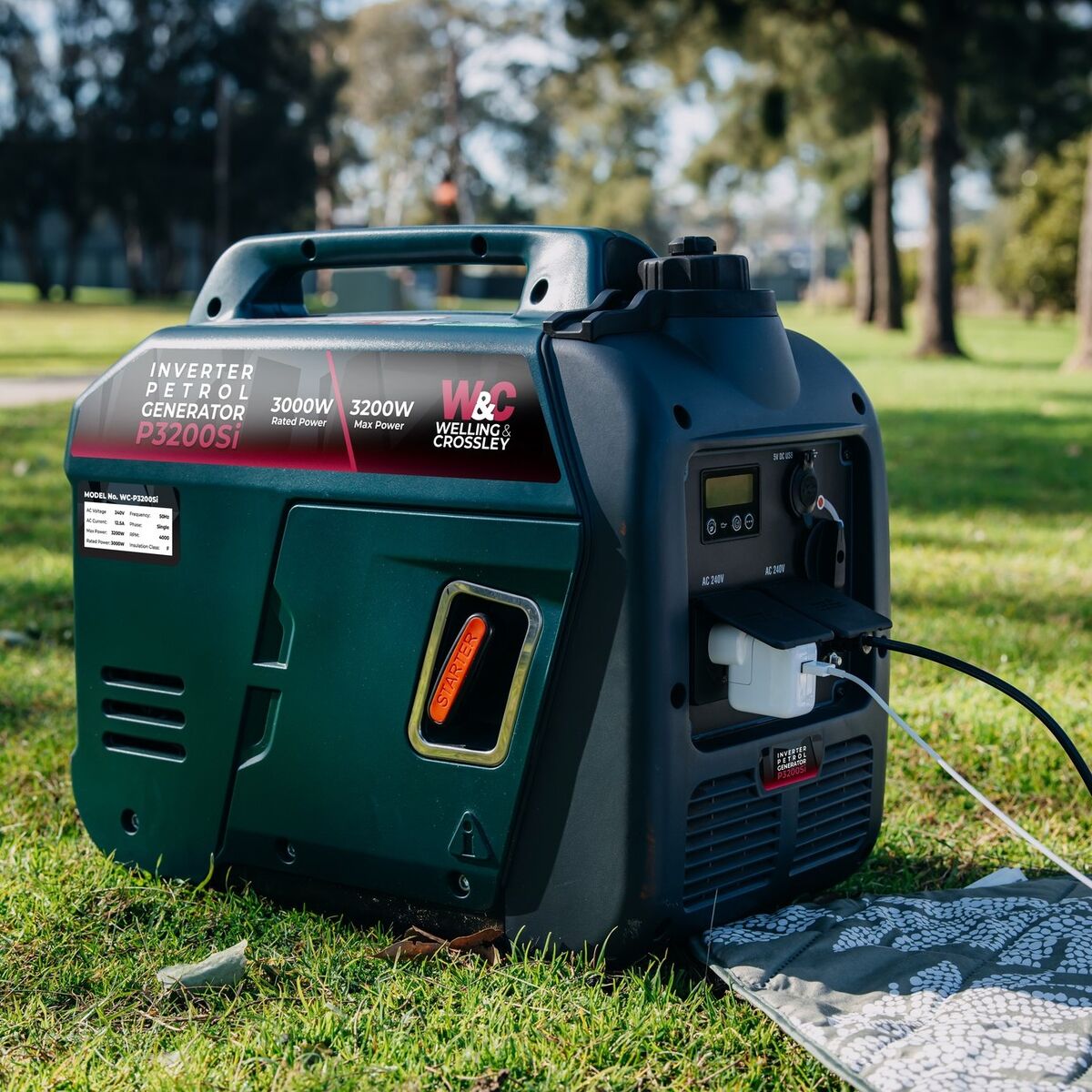 Welling andamp Crossley Portable Smart Petrol Generator WCP3200Si